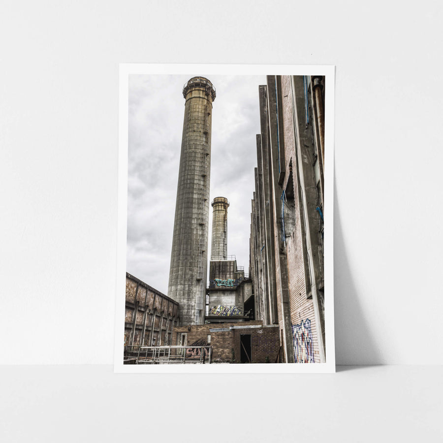 Emission Stacks at Wangi Power Station, rising high above the landscape, these towering chimneys once funneled exhaust.