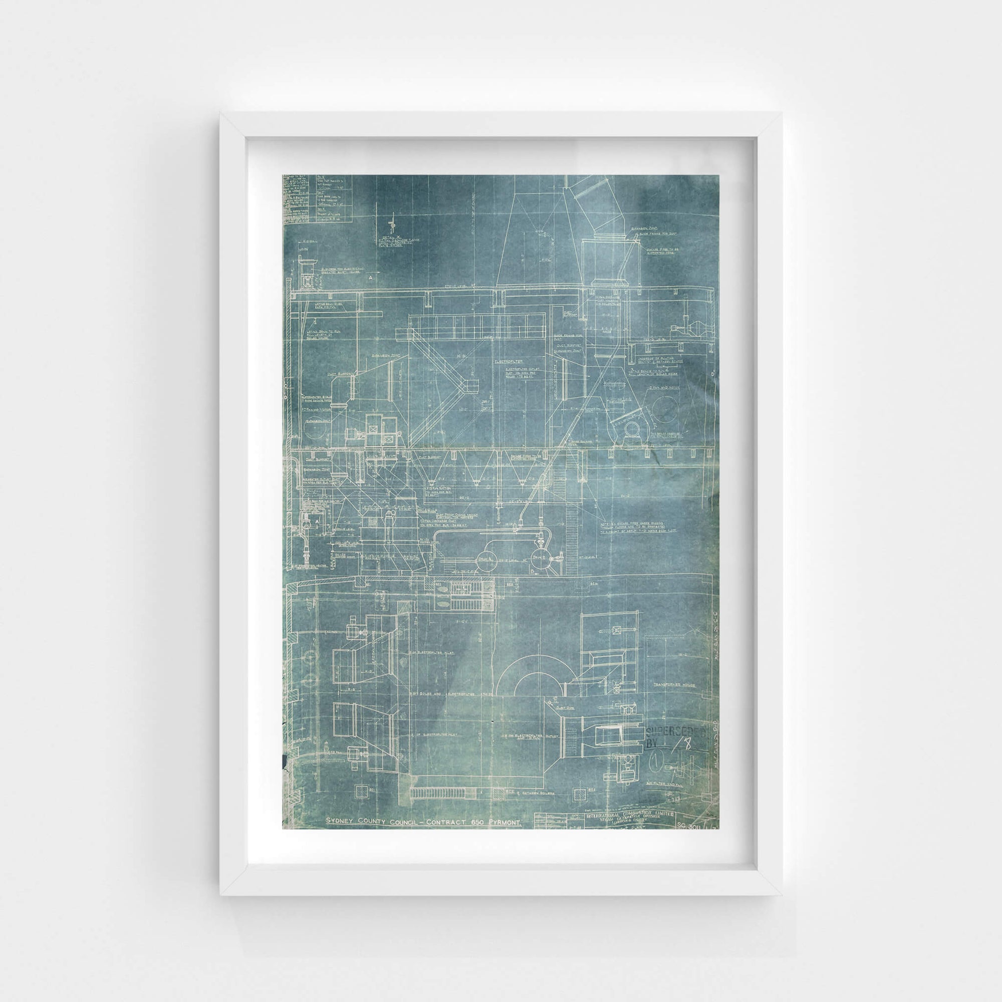 Boiler Blueprint | White Bay Power Station Fine Art Print - Lost Collective Shop