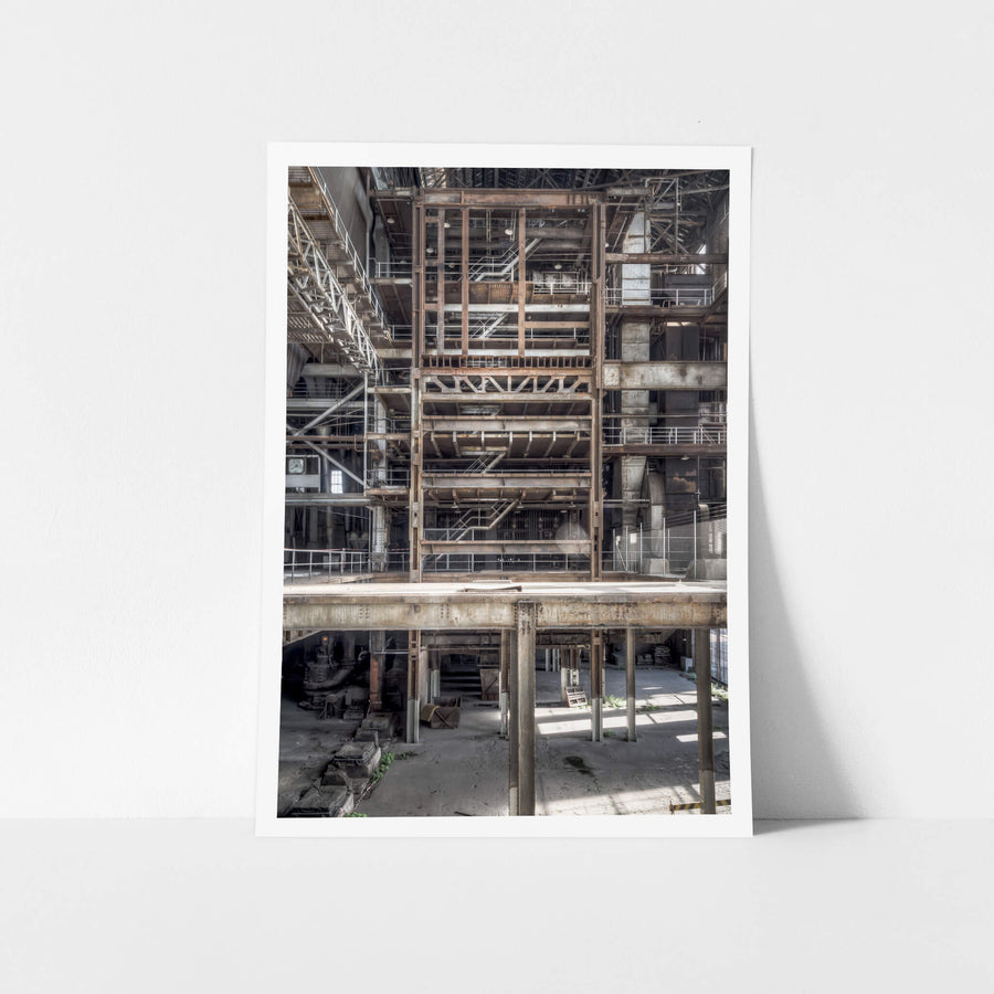 Boiler Number 1 at White Bay Power Station, the steel framework of Boiler No.